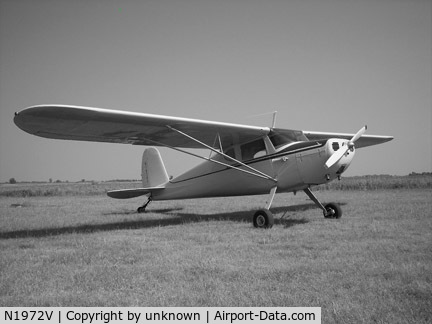 N1972V, 1947 Cessna 120 C/N 14183, N1972V in black and white