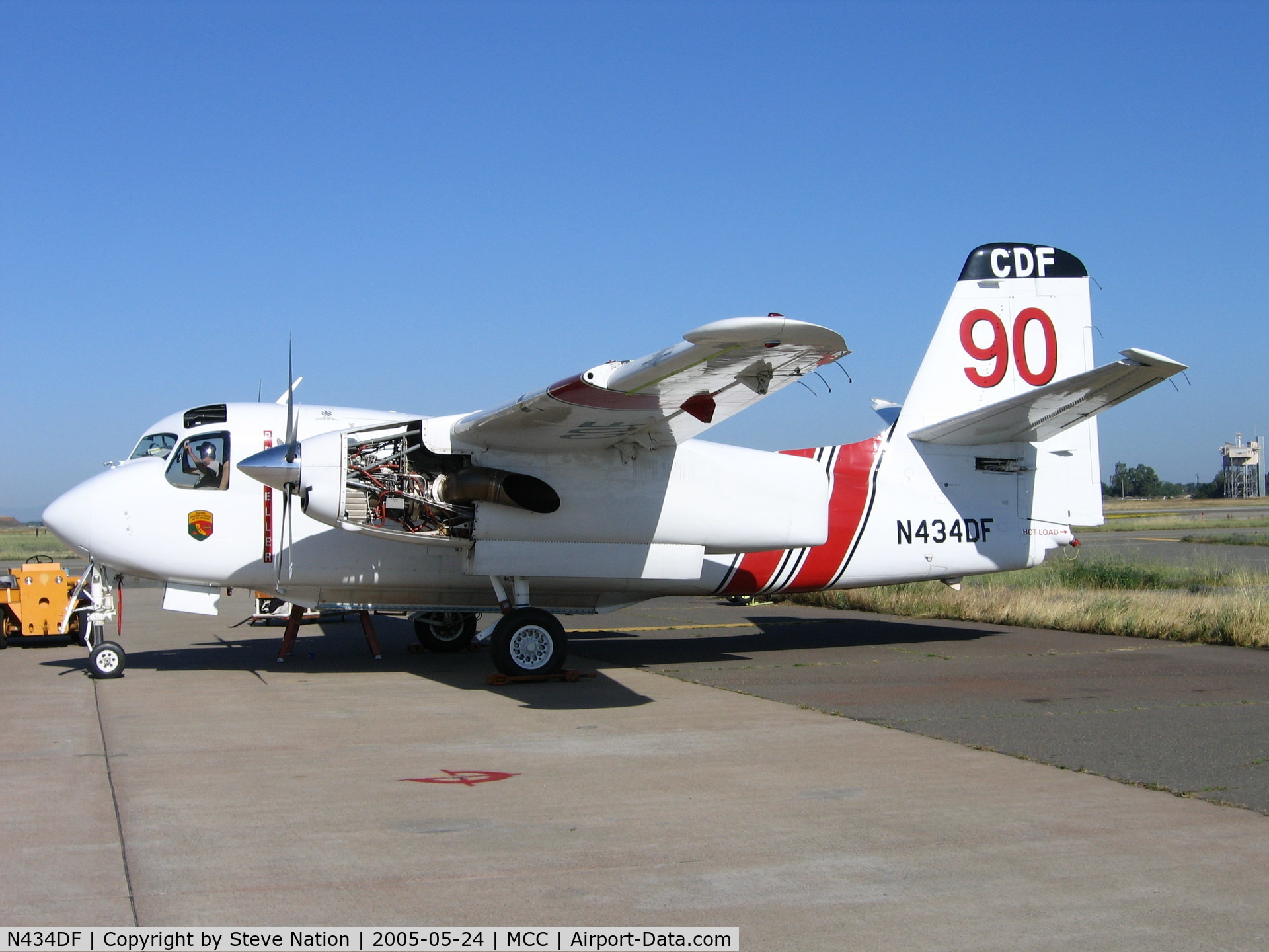 N434DF, Marsh Aviation S-2F3AT C/N 153579, CDF S-2T #90 on CDF ramp at McClellan AFB, CA (black fin/white tail)