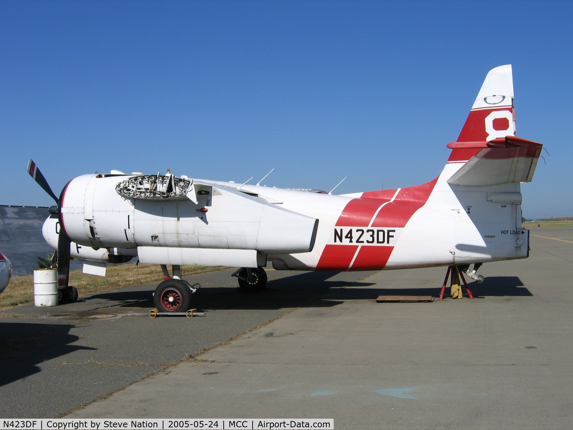 N423DF, Grumman TS-2A Tracker C/N 246, CDF TS-2A on CDF ramp at McClellan AFB, CA (used for spares)