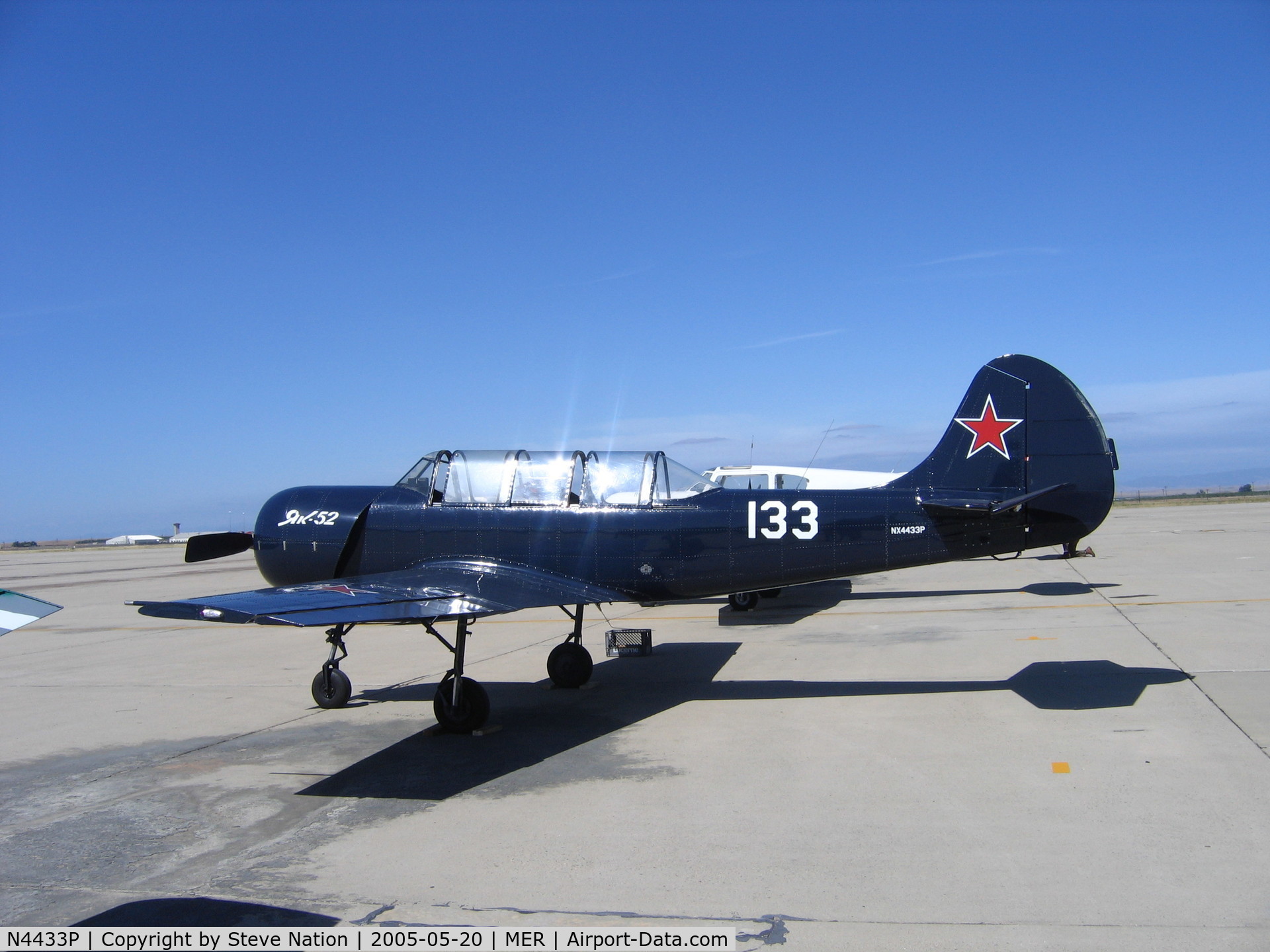 N4433P, 1987 Yakovlev Yak-52 C/N 878201, Yakflight One's YAK-52 NX4433P in dark blue as #133 at West Coast Formation Clinic