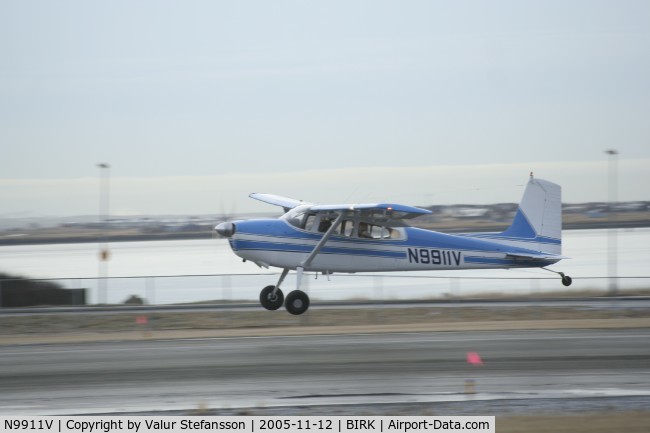 N9911V, 1966 Cessna 180H Skywagon C/N 18051763, N9911V landing at Reykjavikr airport BIRK