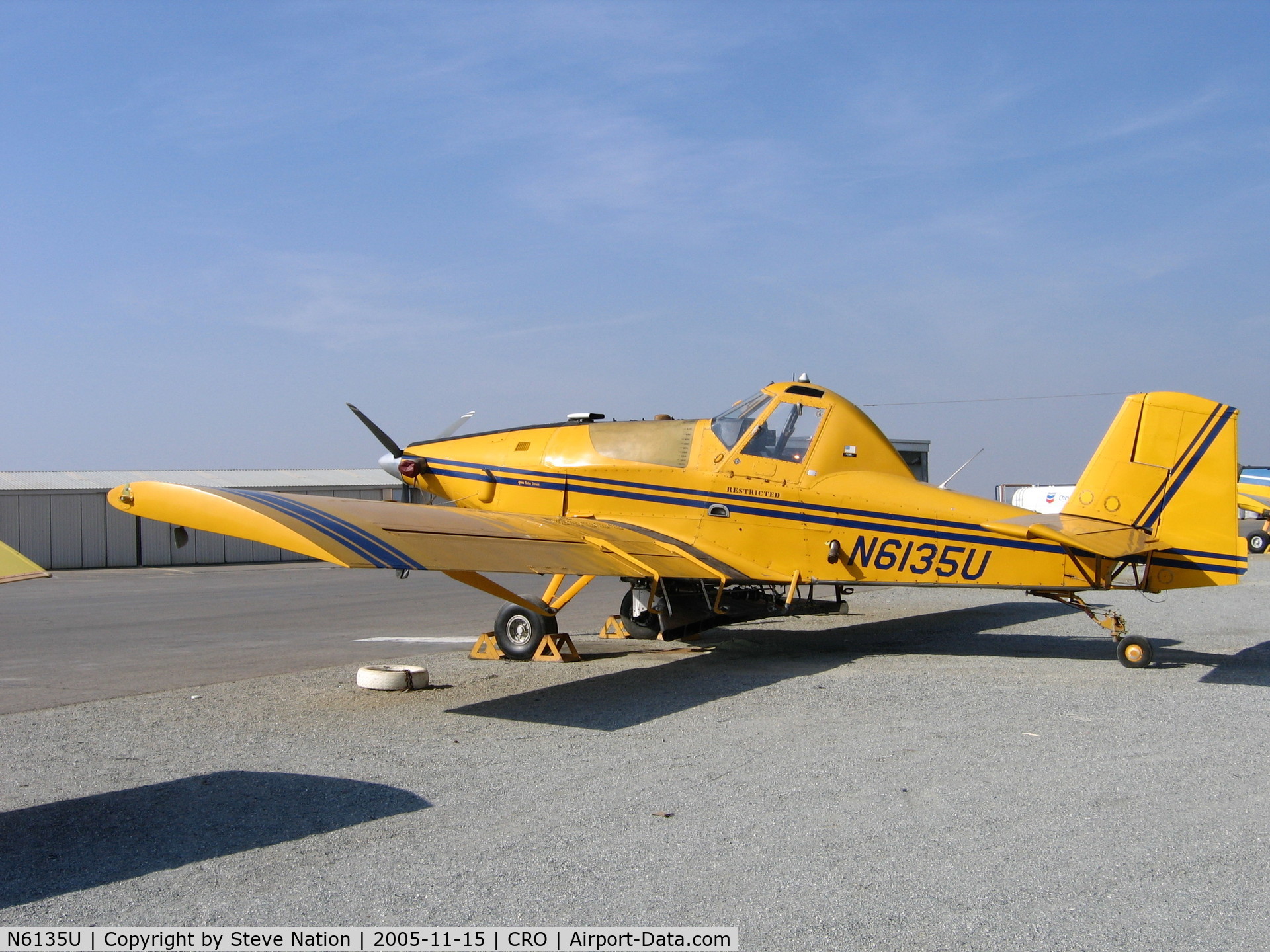 N6135U, 1996 Ayres S2R-T34 Thrush C/N T34-215, Lakeland Dusters 1996 Ayres S2R-T34 (as duster) near Corcoran, CA