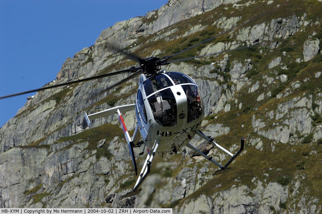 HB-XYM, 1991 McDonnell Douglas 369E C/N 0461E, helicopter at Steingletscher Alpine Heliport, Switzerland