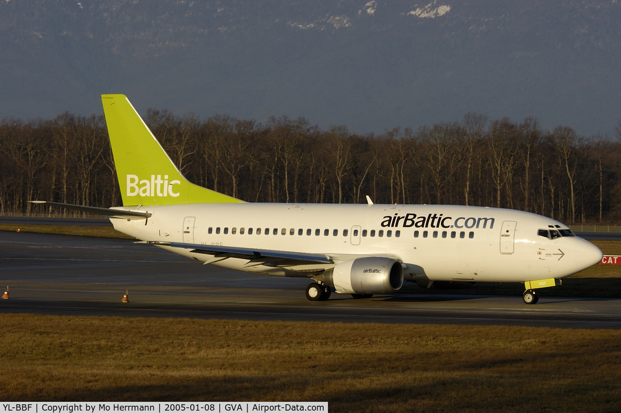 YL-BBF, 1990 Boeing 737-548 C/N 24878, Air Baltic at Geneva