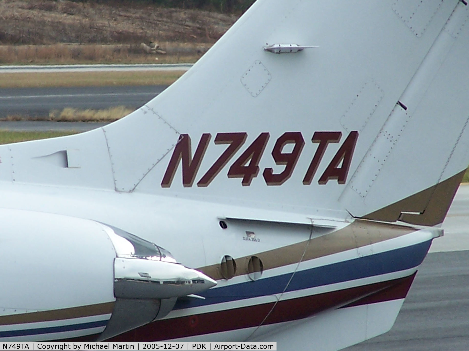N749TA, 1997 Beechcraft 400A Beechjet C/N RK-149, Close up of tail numbers