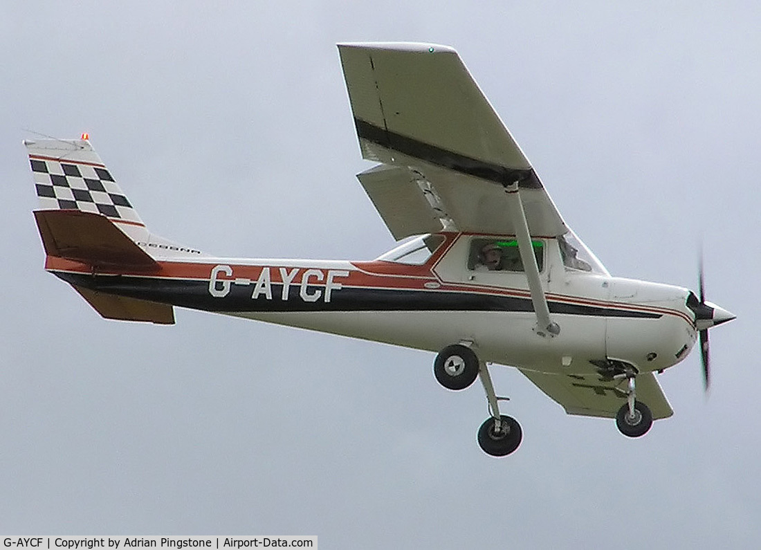 G-AYCF, 1970 Reims FA150K Aerobat C/N 0055, 1970 Cessna FA150K (G-AYCF) at Hullavington airfield, Wiltshire, England. May 2005