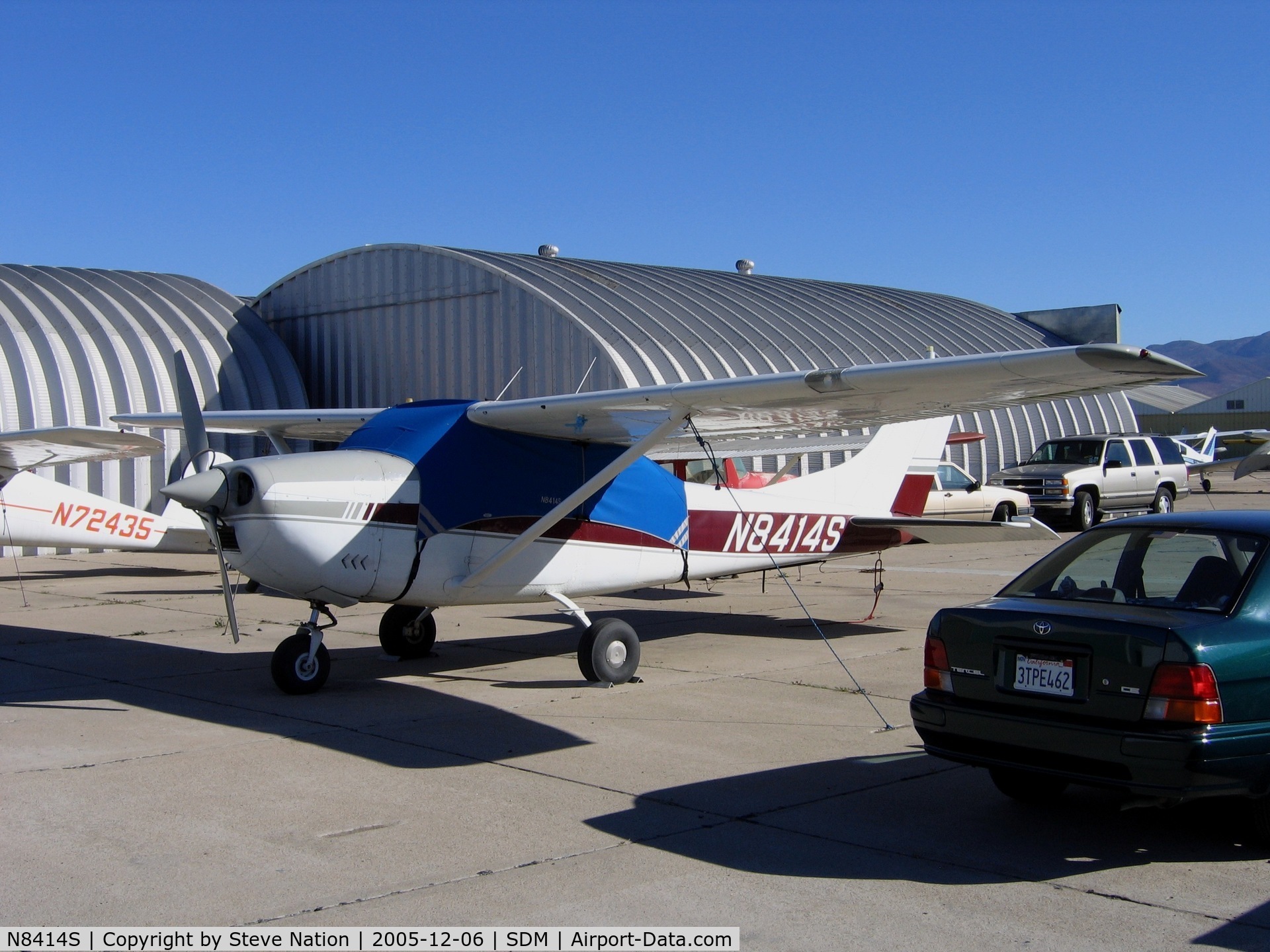 N8414S, 1965 Cessna 182H Skylane C/N 18256514, 1965 Cessna 182H in bright sun at Brown Field (San Diego), CA