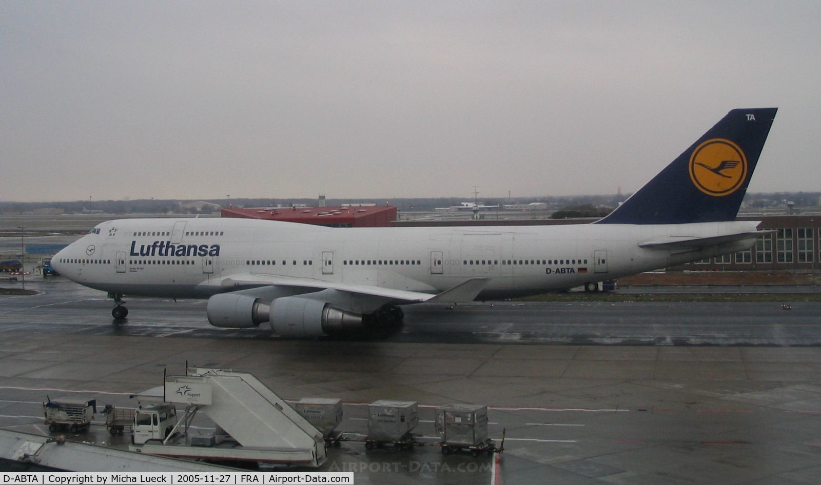 D-ABTA, 1989 Boeing 747-430M C/N 24285, Arriving in Frankfurt