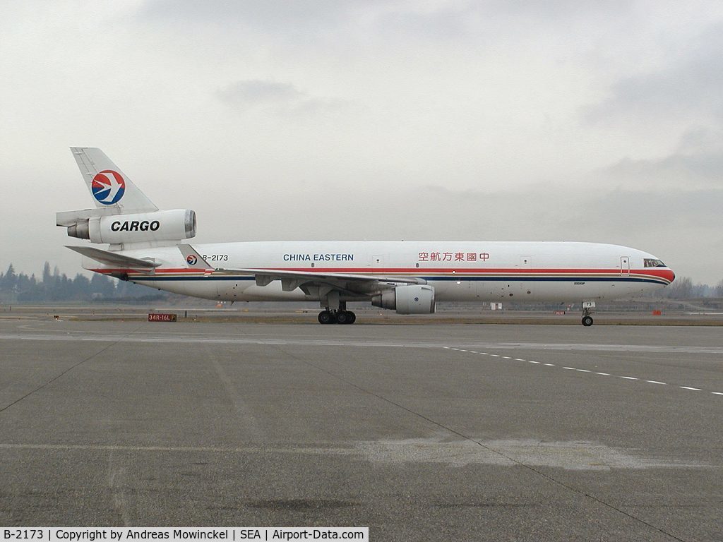 B-2173, 1992 McDonnell Douglas MD-11F C/N 48497, China Eastern MD11F freighter at Seattle-Tacoma International Airport