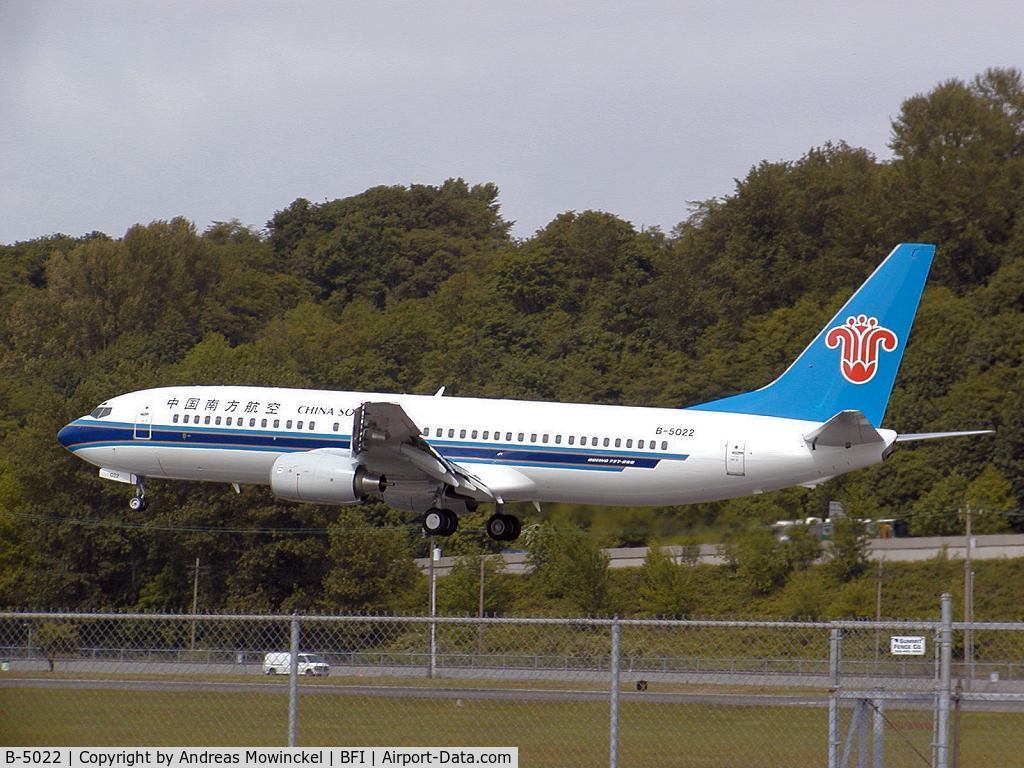 B-5022, 2003 Boeing 737-81B C/N 32928, China Southern 737 at Boeing Field