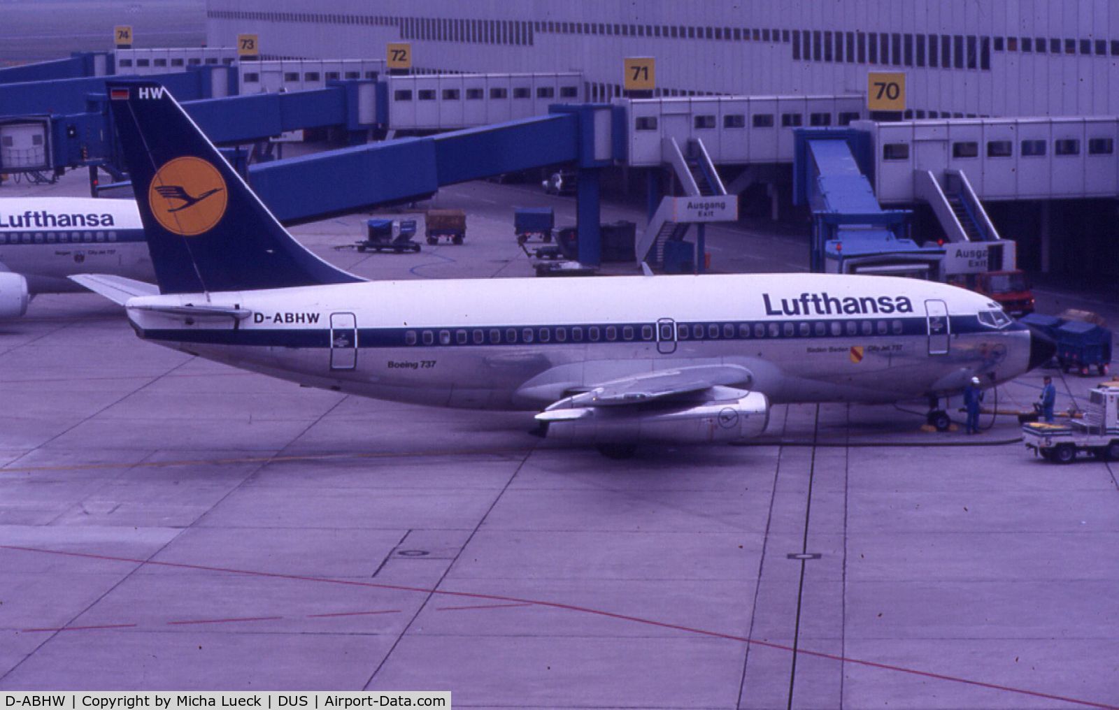 D-ABHW, 1982 Boeing 737-230 C/N 22634, LH's old livery in June 1988