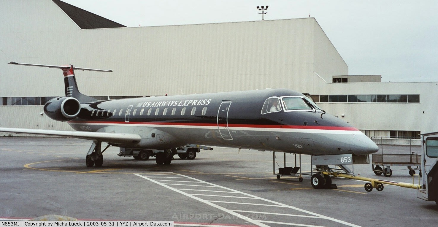 N853MJ, 2002 Embraer EMB-145LR C/N 145464, Mesa Airlines for US Airways Express