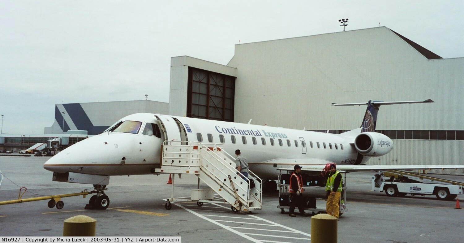 N16927, 1996 Embraer EMB-145EP (ERJ-145EP) C/N 145006, Continental Express