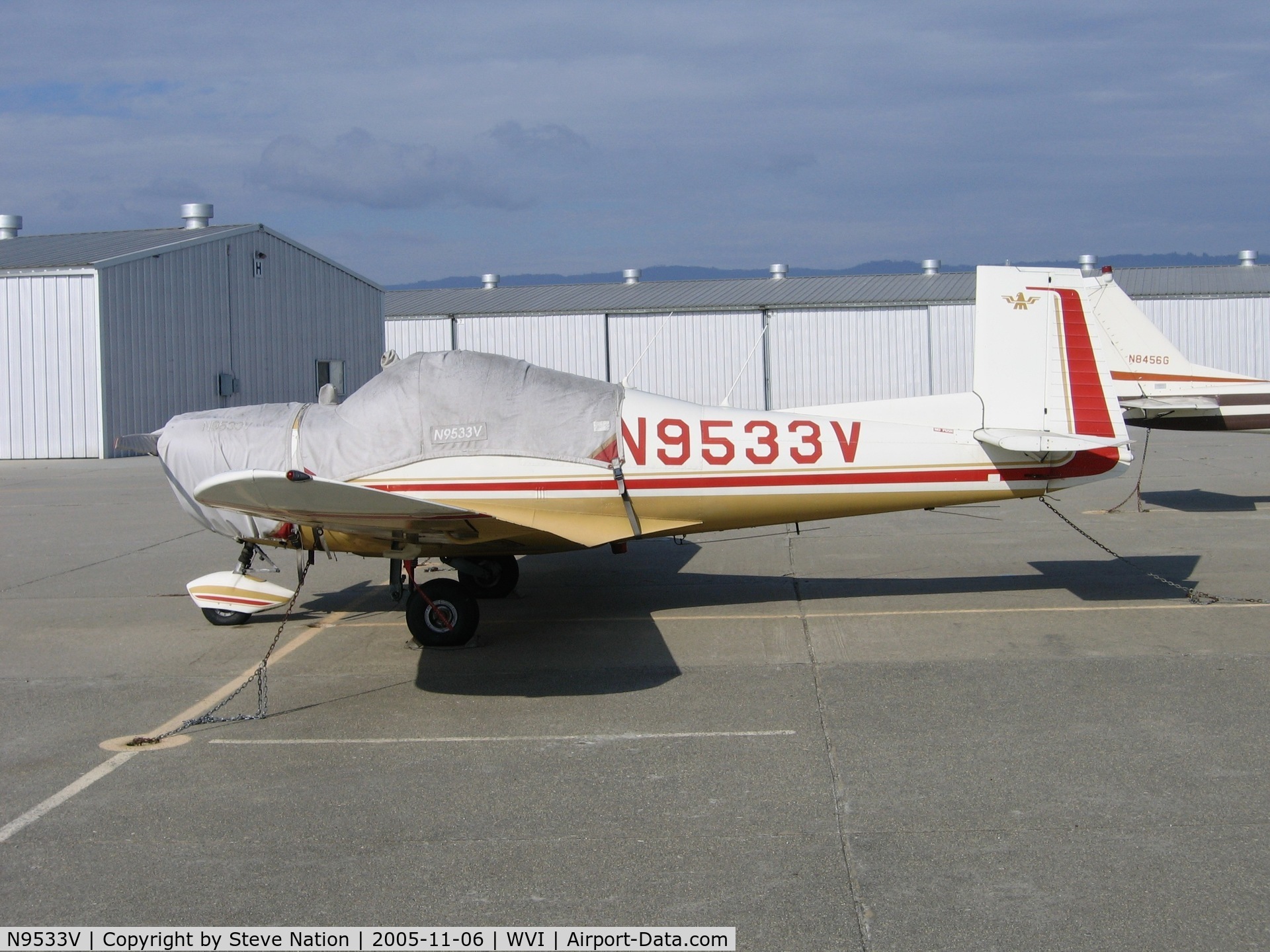 N9533V, 1970 Mooney M10 Cadet C/N 700023, 1970 Mooney M10 at Watsonville, CA.  Destroyed March 25,2006 when acft impacted high terrain 20 miles E of Salinas, CA after pilot lost control in IFR conditions. New pilot owner flying acft from WVI to Plainview, TX fatally injured.