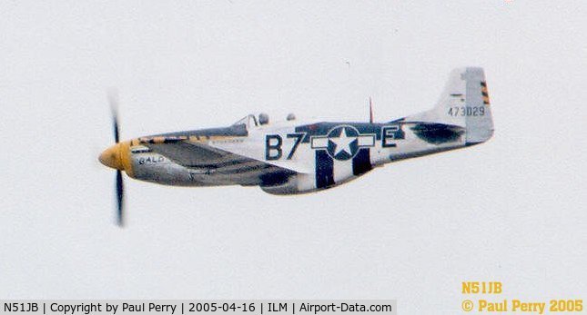 N51JB, 1944 North American P-51D Mustang C/N 122-39488, The Bald Eagle over Wilmington NC