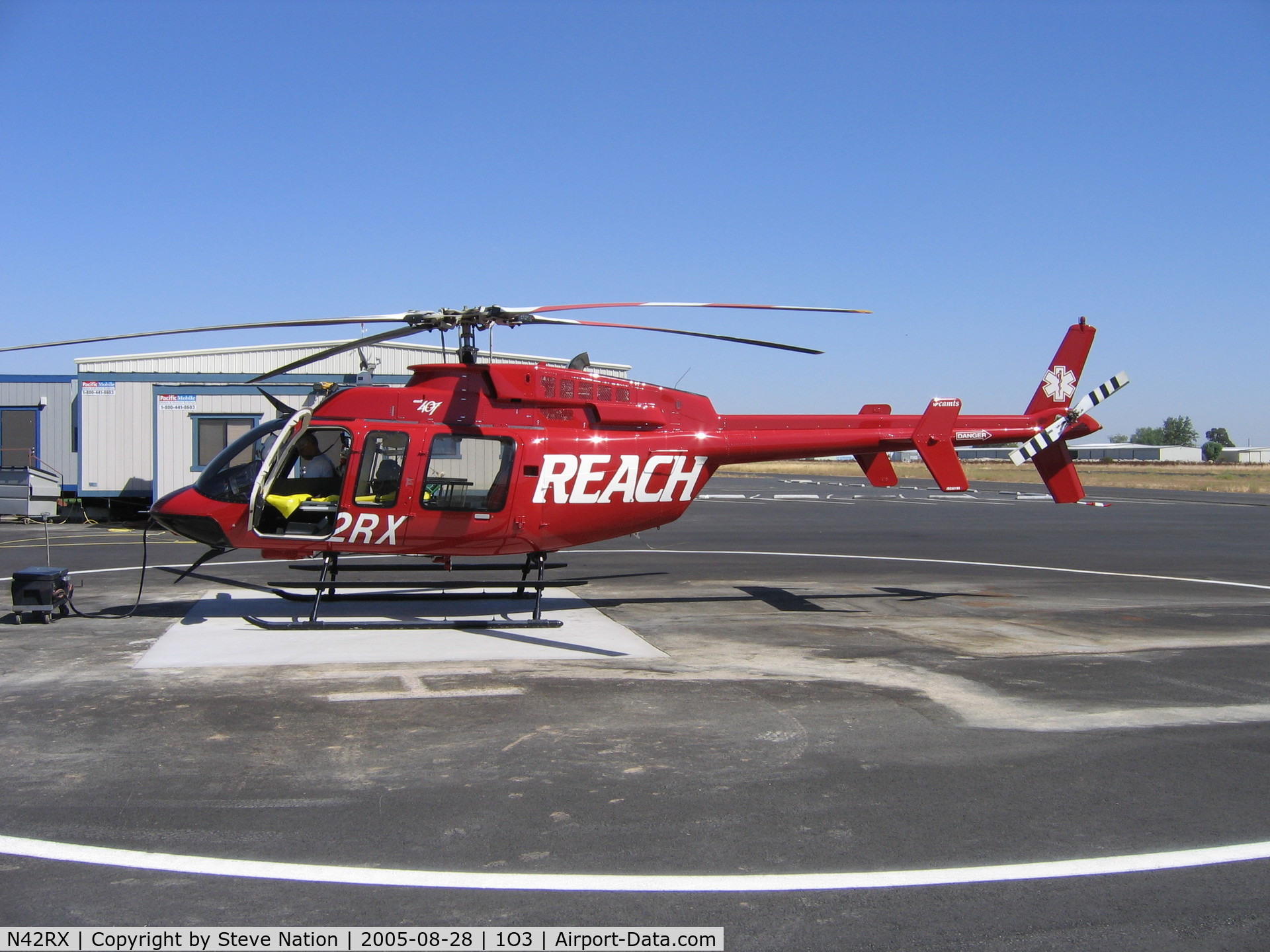 N42RX, 1998 Bell 407 C/N 53290, REACH (Medi-Plane) 1998 Bell 407 at  Lodi Airport, CA