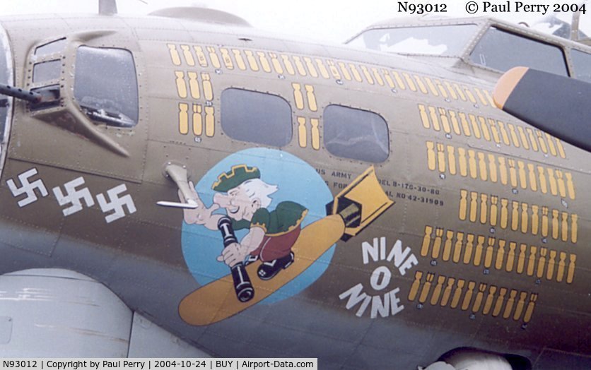 N93012, 1944 Boeing B-17G-30-BO Flying Fortress C/N 32264, Not all noseart is sexy women