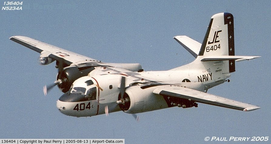136404, Grumman US-2B Tracker (G89) C/N 313, In flight on Media Day. Photoship was a C-60