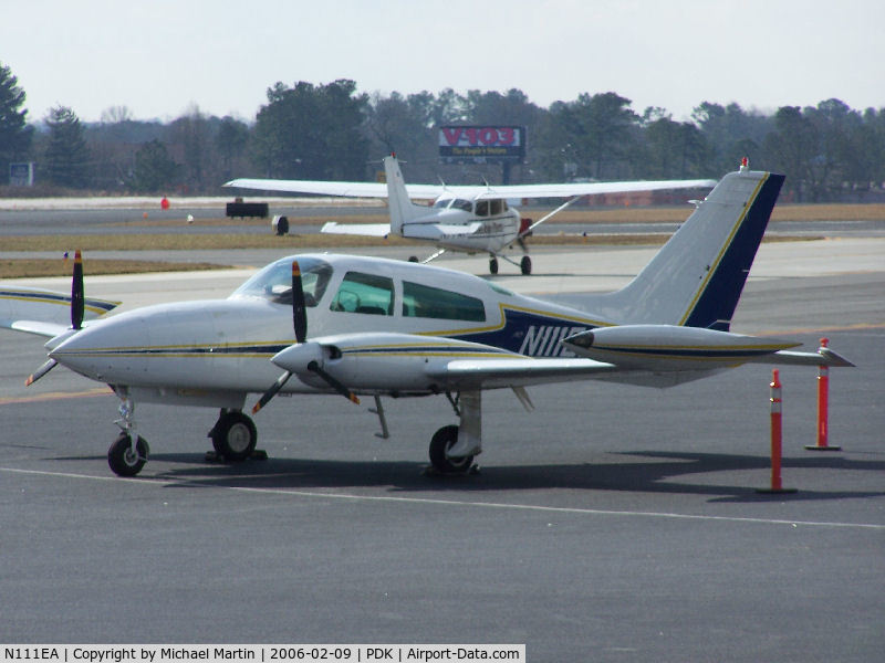 N111EA, 1975 Cessna 310R C/N 310R0245, Tied down @ Mercury Air Center