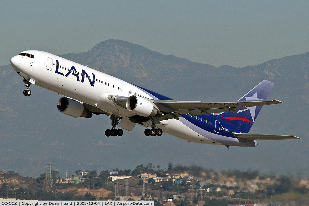 CC-CCZ, 1990 Boeing 767-383/ER C/N 24849, LAN Airlines 767-300 departing RWY 25R on a clear December day.
