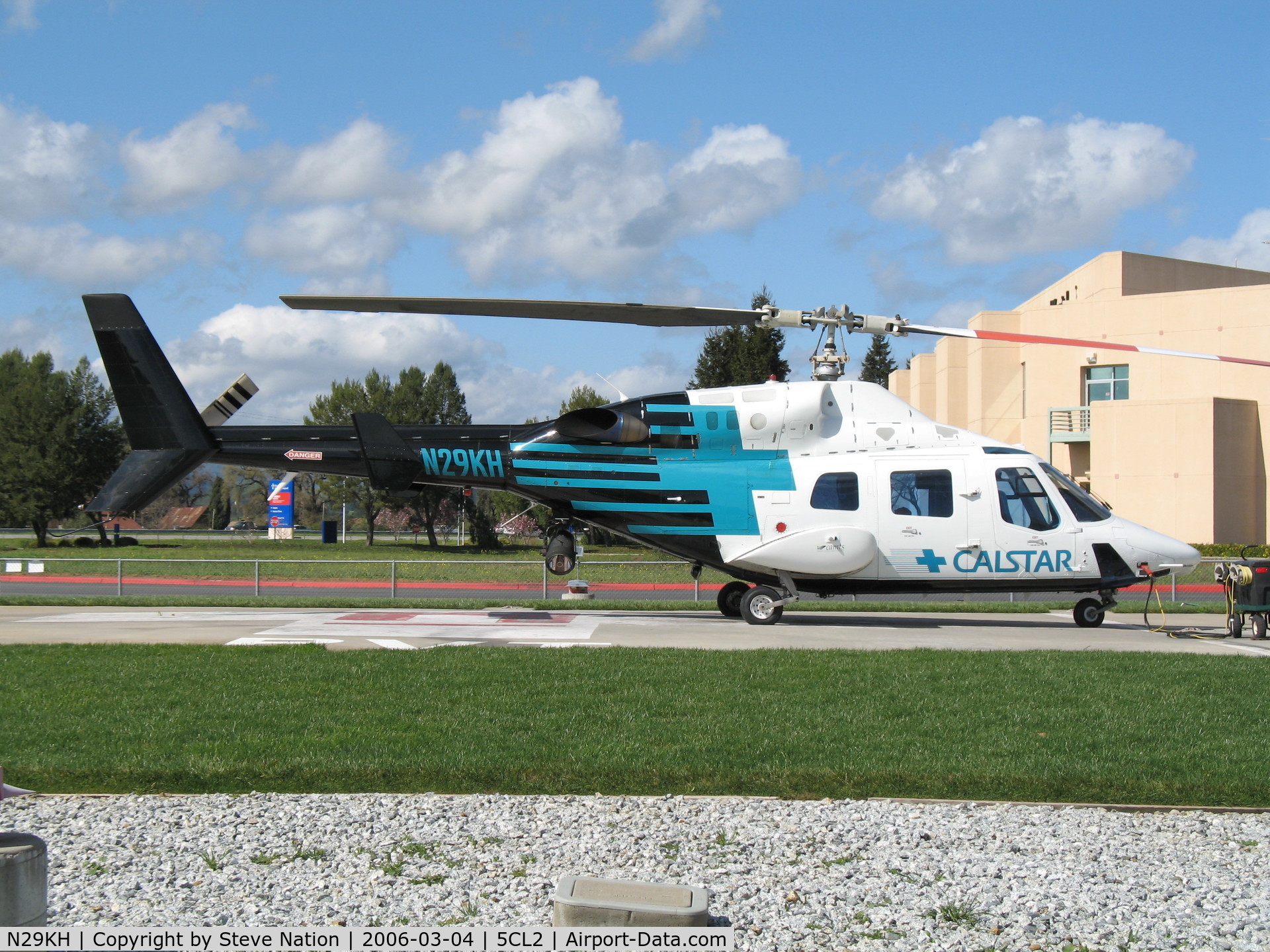 N29KH, 1981 Bell 222 C/N 47053, CALSTAR 1981 Bell 222 at Saint Louise Hospital Helipad, Gilroy, CA