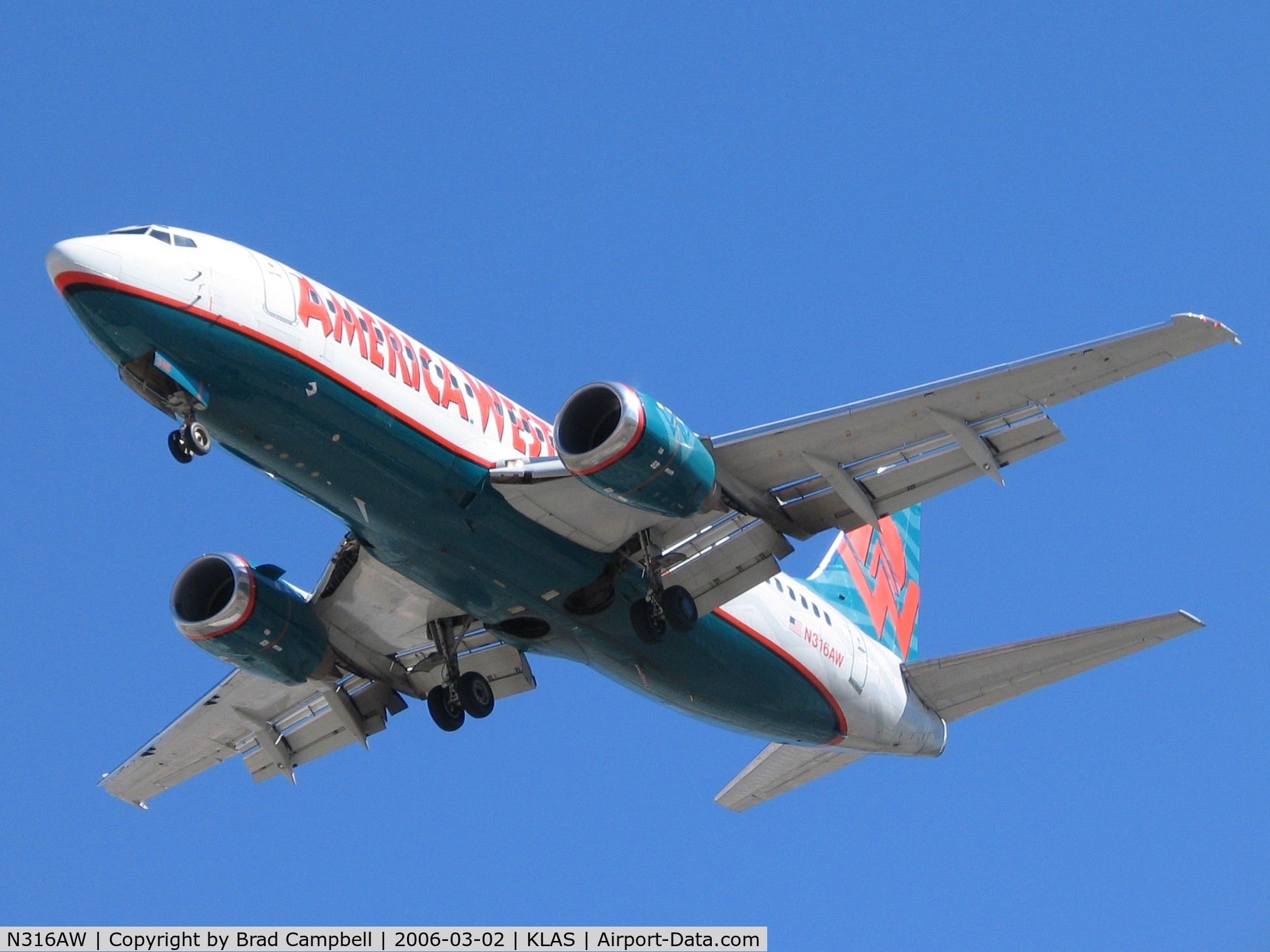 N316AW, 1987 Boeing 737-3S3 C/N 23713, America West Airlines / 1987 Boeing 737-3S3 / Looks good for almost 20 years old! How long is that in dog years?