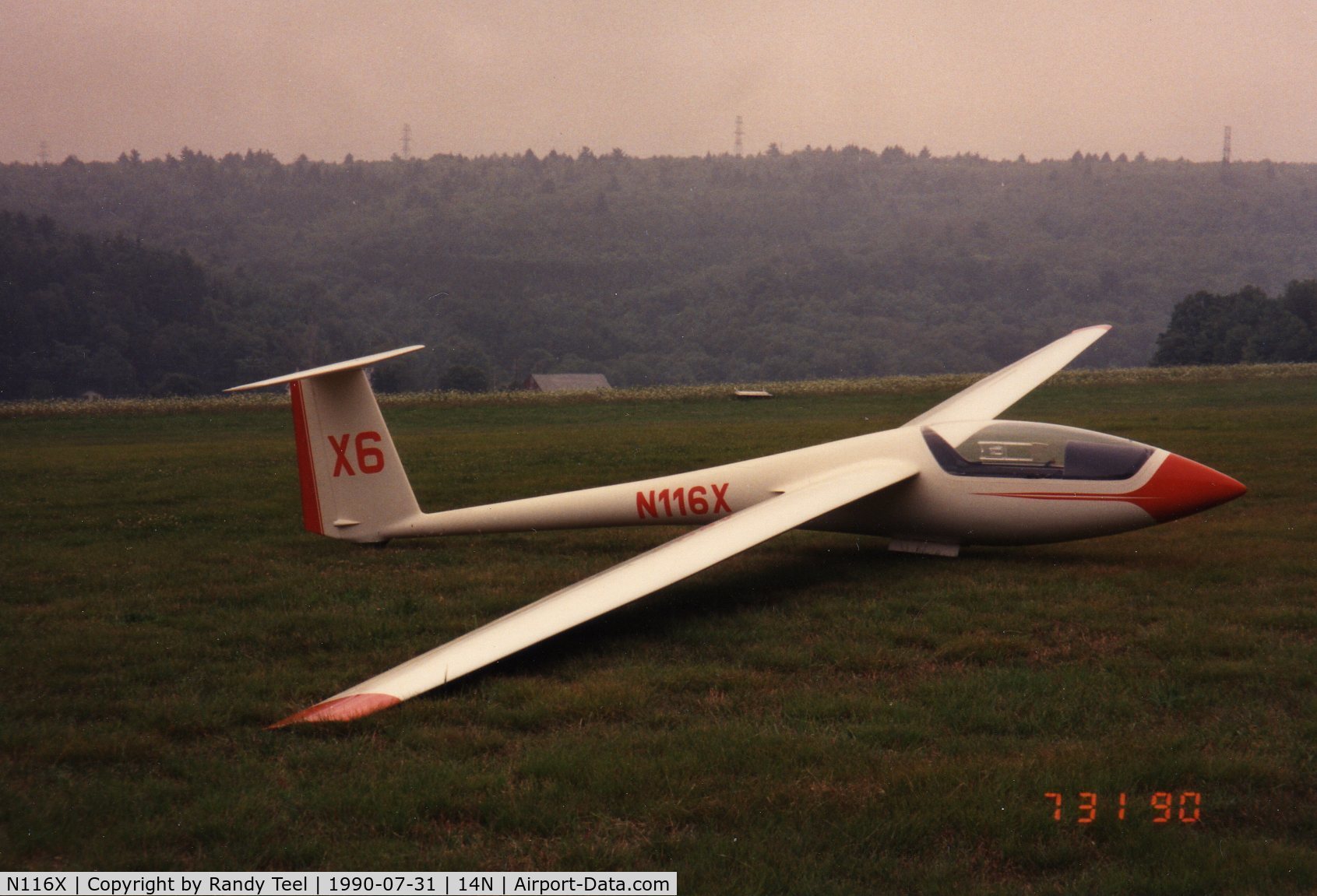 N116X, 1977 Schleicher ASW-19 C/N 19122, This picture was taken at the Beltzville Airport. What a great area for Ridge Soaring!