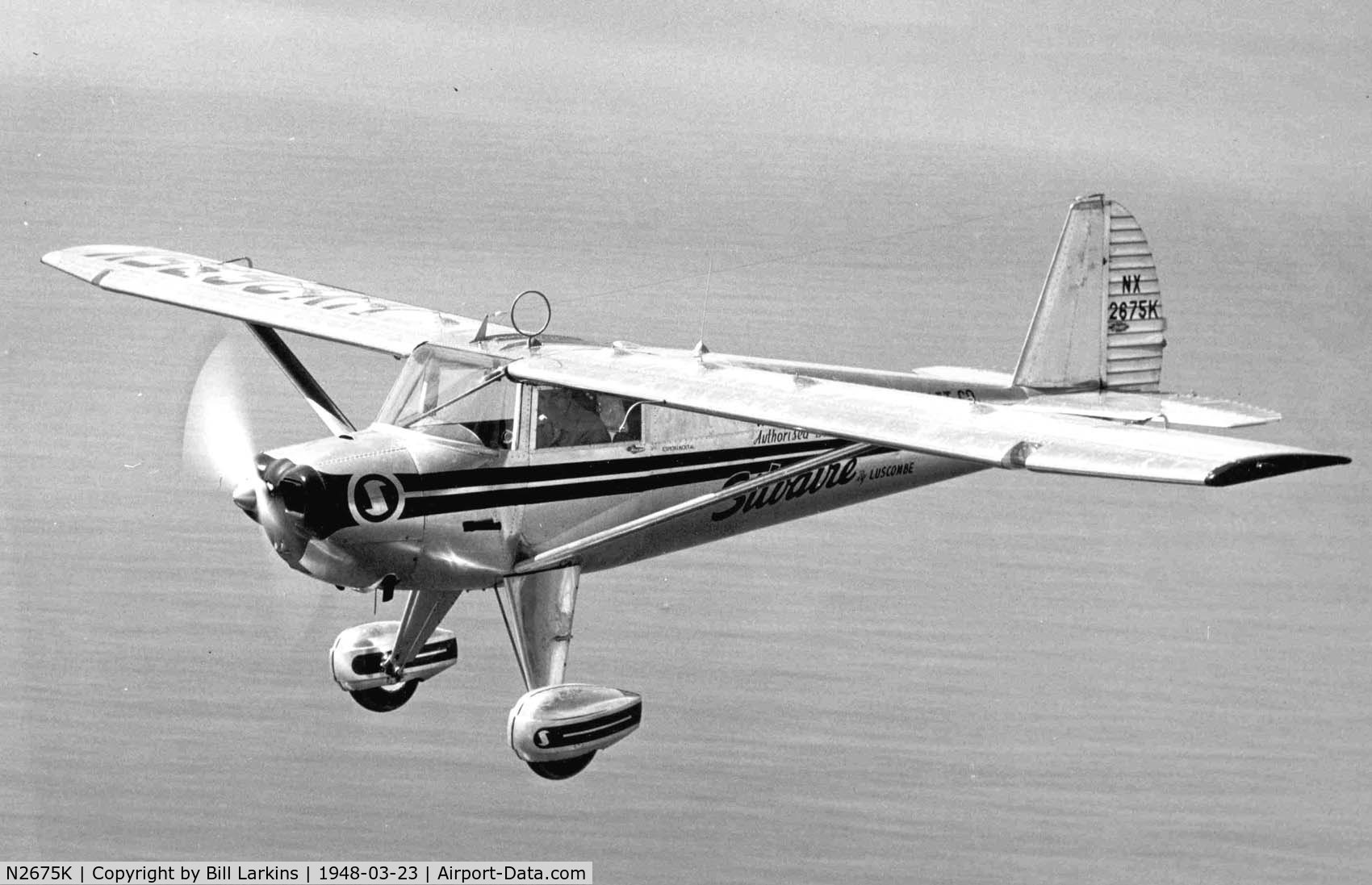 N2675K, 1947 Luscombe 8E Silvaire C/N 5402, 145 gal fuel injection NX for nonstop LA-NY flight .