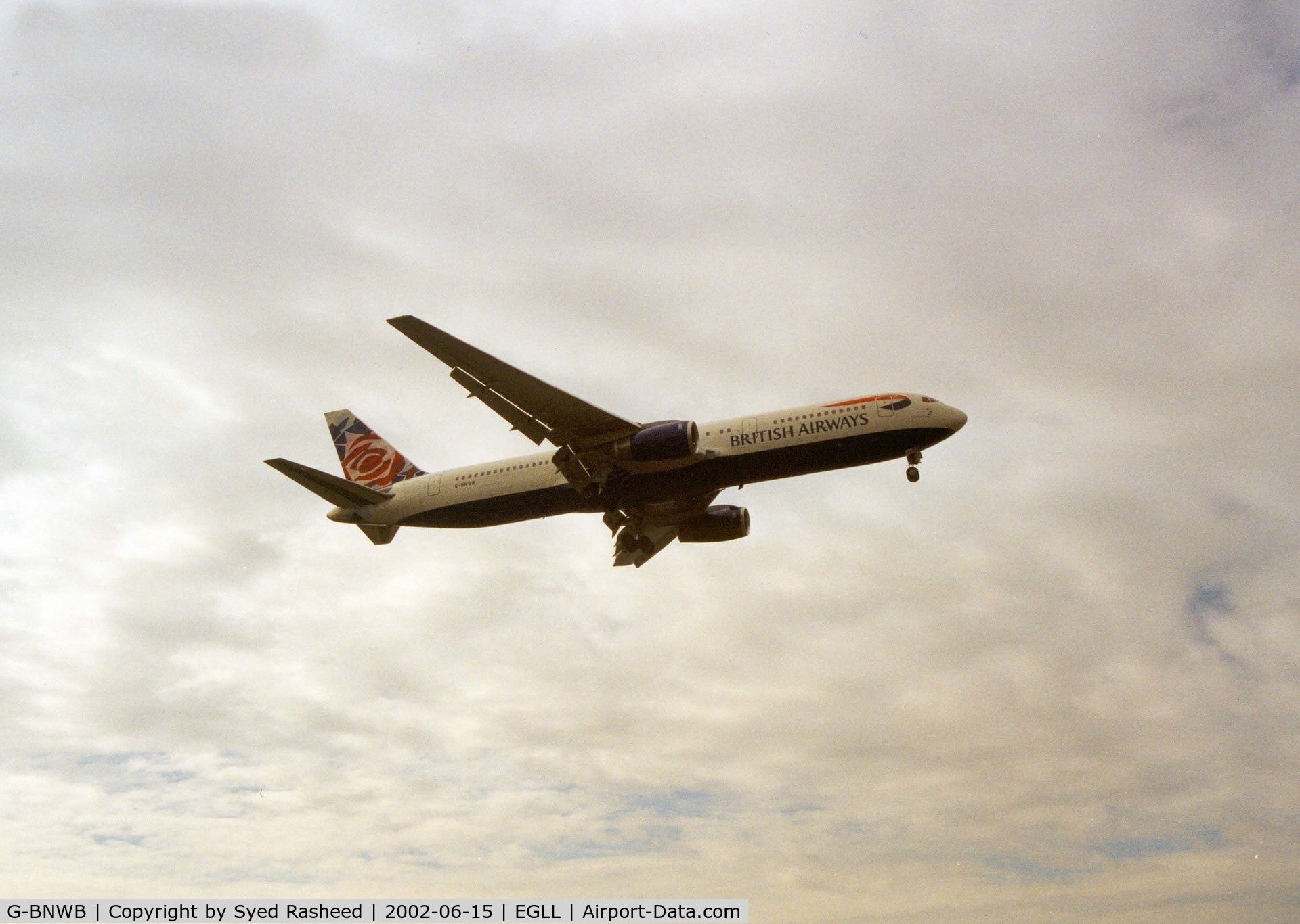 G-BNWB, 1989 Boeing 767-336 C/N 24334, British Airways B767 departing rwy 09R