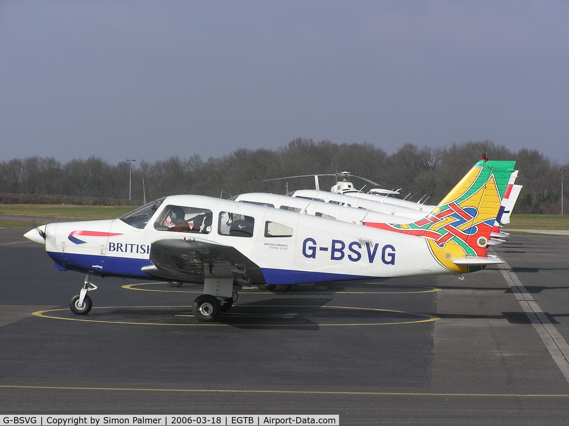 G-BSVG, 1984 Piper PA-28-161 Cherokee Warrior II C/N 28-8516013, PA28 of British Airways Flying Club at Booker