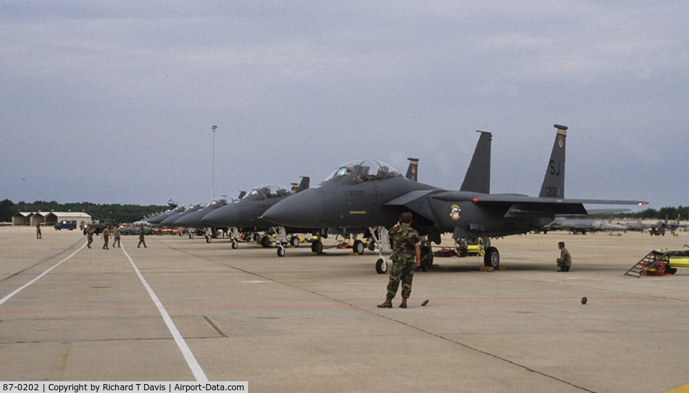 87-0202, 1987 McDonnell Douglas F-15E Strike Eagle C/N 1067/E042, F15E's  4th FW Seymour Johnson AFB N.C.