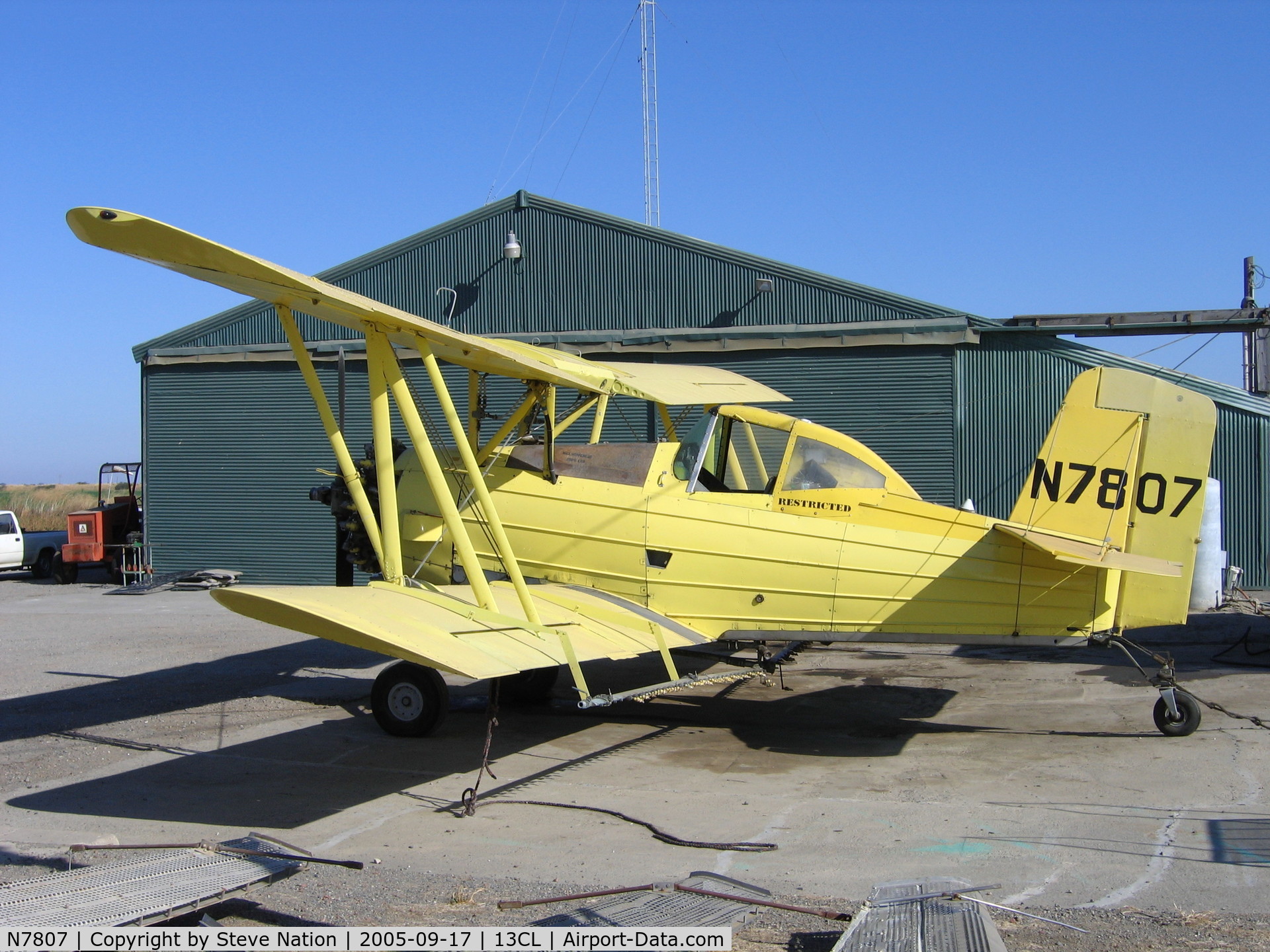 N7807, 1972 Grumman-Schweizer G-164A C/N 1012, Dixon Aviation 1972 G-164A as sprayer (exported to Philippines Dec 2005) @ Maine-Praire Field (Hwy 113), Dixon, CA