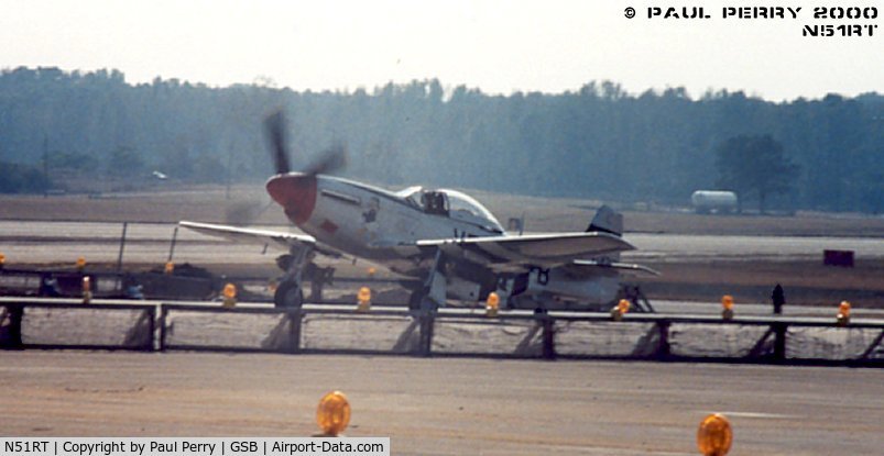 N51RT, 1944 North American F-51D Mustang C/N 122-40949, Taxiing back from the far end of the runway after her demo