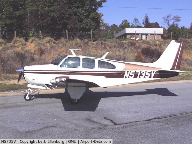 N5735V, 1966 Beech 35-C33A Debonair C/N CE-29, On the Ground at GMU