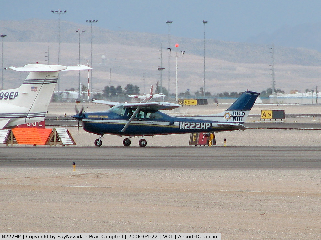 N222HP, 1982 Cessna R182 Skylane RG C/N R18201881, State of Nevada - Highway Patrol / 1982 Cessna R182 / This guy cut line in the holding area and left in a hurry! It's the 'Skyway Patrol'...!