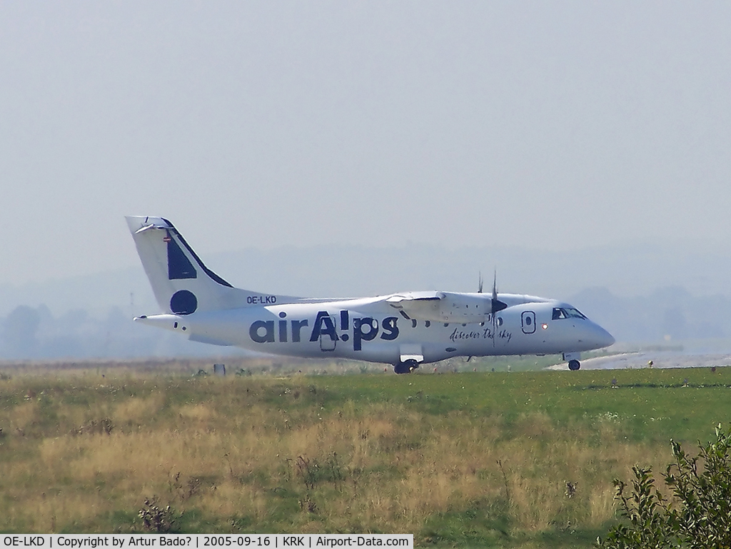 OE-LKD, 1996 Dornier 328-100 C/N 3072, Air Alps - holding point rwy 25