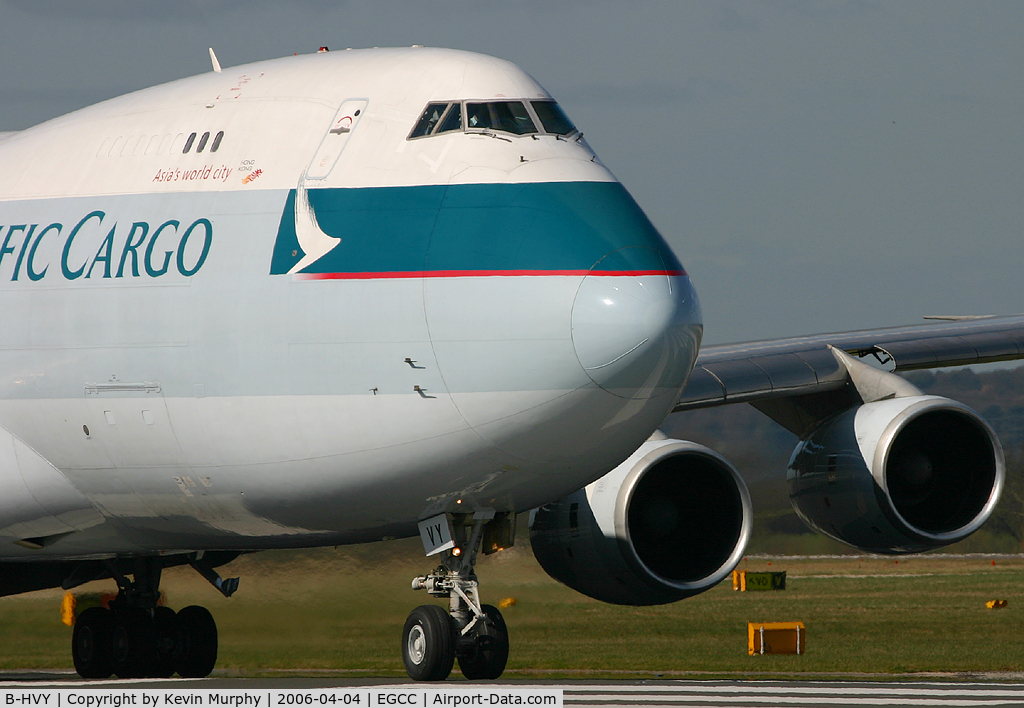 B-HVY, 1980 Boeing 747-236F/SCD C/N 22306, Cathay freight dog just landed on 06R.