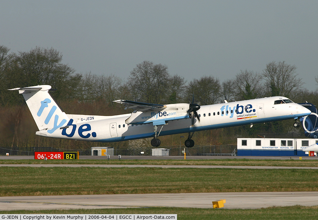 G-JEDN, 2003 De Havilland Canada DHC-8-402Q Dash 8 C/N 4078, Flybe Dash 8 on the up from 06L.
