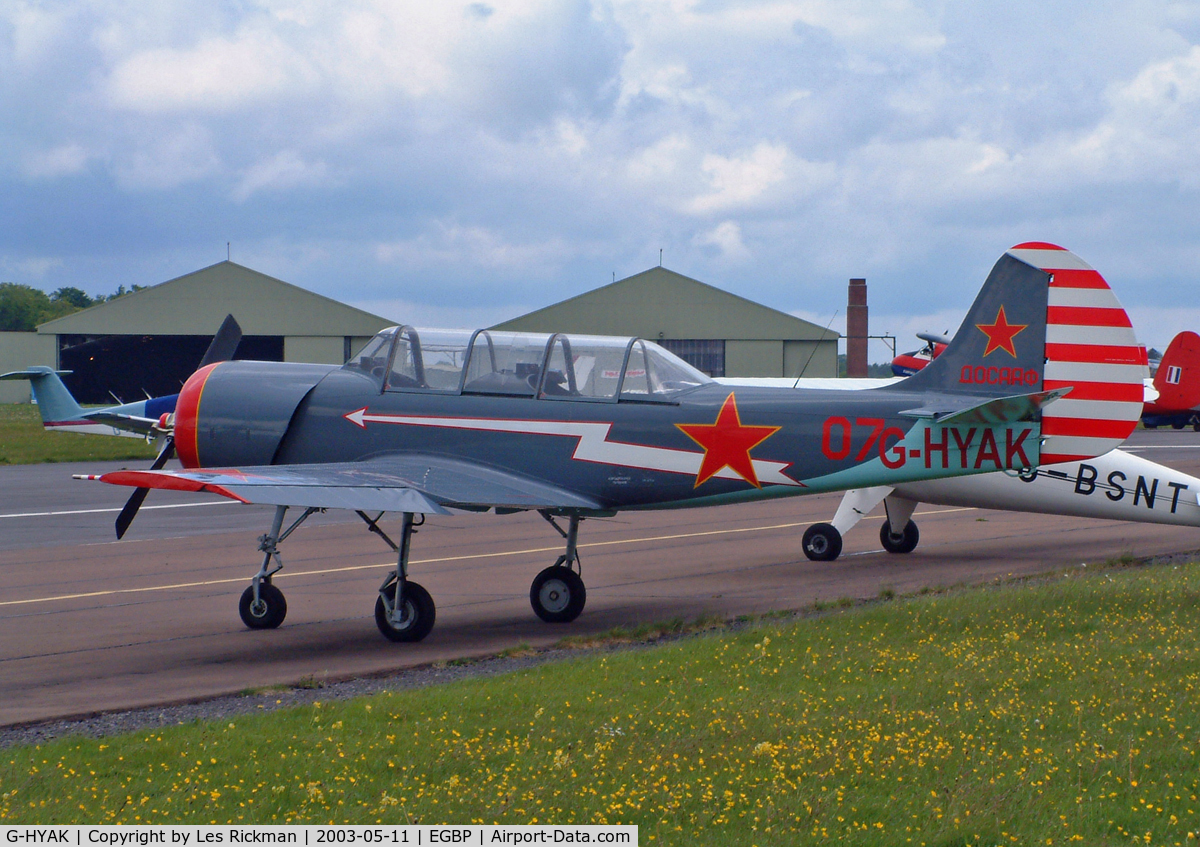 G-HYAK, 1990 Bacau Yak-52 C/N 9011107, IDA Bacau Yakovlev Yak-52