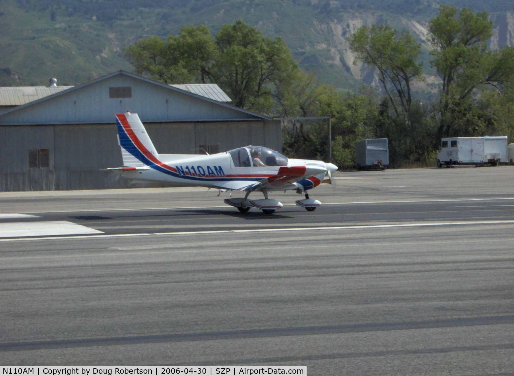 N110AM, 1996 Zlin Z-242L C/N 0727, 1996 Moravan Zlin Z242L, Lycoming AEIO-360-B 200 Hp, takeoff roll runway 22