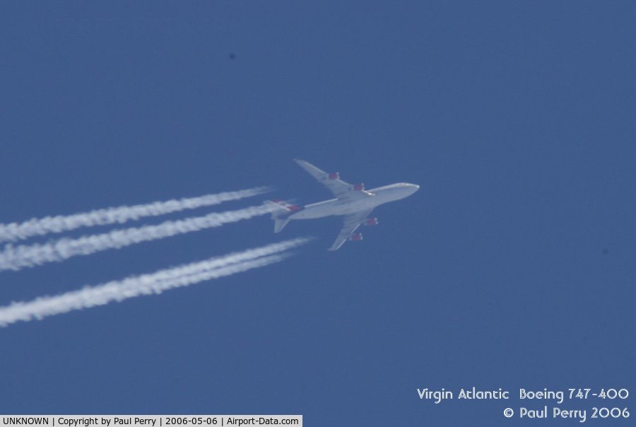UNKNOWN, Contrails Various C/N Unknown, Coming to America.  Virgin 15 wings her way over North Carolina enroute to KMCO