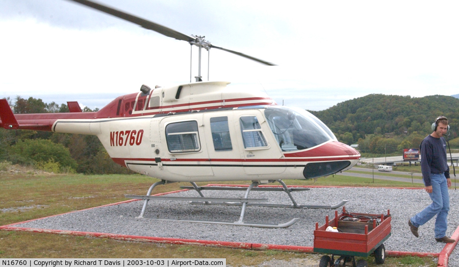 N16760, 1977 Bell 206L LongRanger C/N 45081, 1977 Bell 206L Sightseeing helicopter in Seversville Tenn.