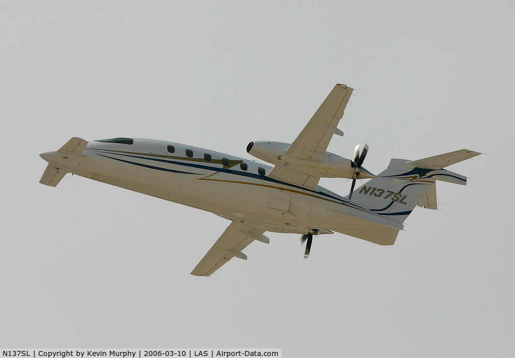 N137SL, 2005 Piaggio P-180 C/N 1102, Odd looking beastie on the way out of Vegas.