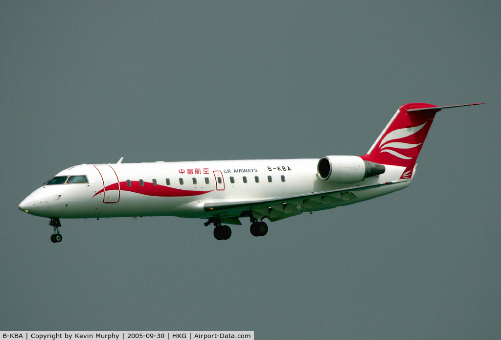 B-KBA, 2002 Bombardier CRJ-200LR (CL-600-2B19) C/N 7690, Not many little jets in Hong Kong.