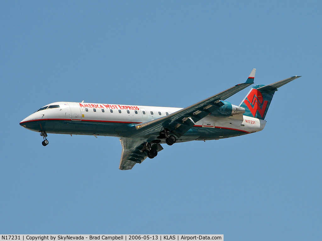 N17231, 1998 Canadair CRJ-200LR (CL-600-2B19) C/N 7231, America West Express / 1998 Canadair CL-600-2B19