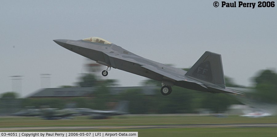 03-4051, 2003 Lockheed Martin F-22A Raptor C/N 4051, Getting airborne in a hurry