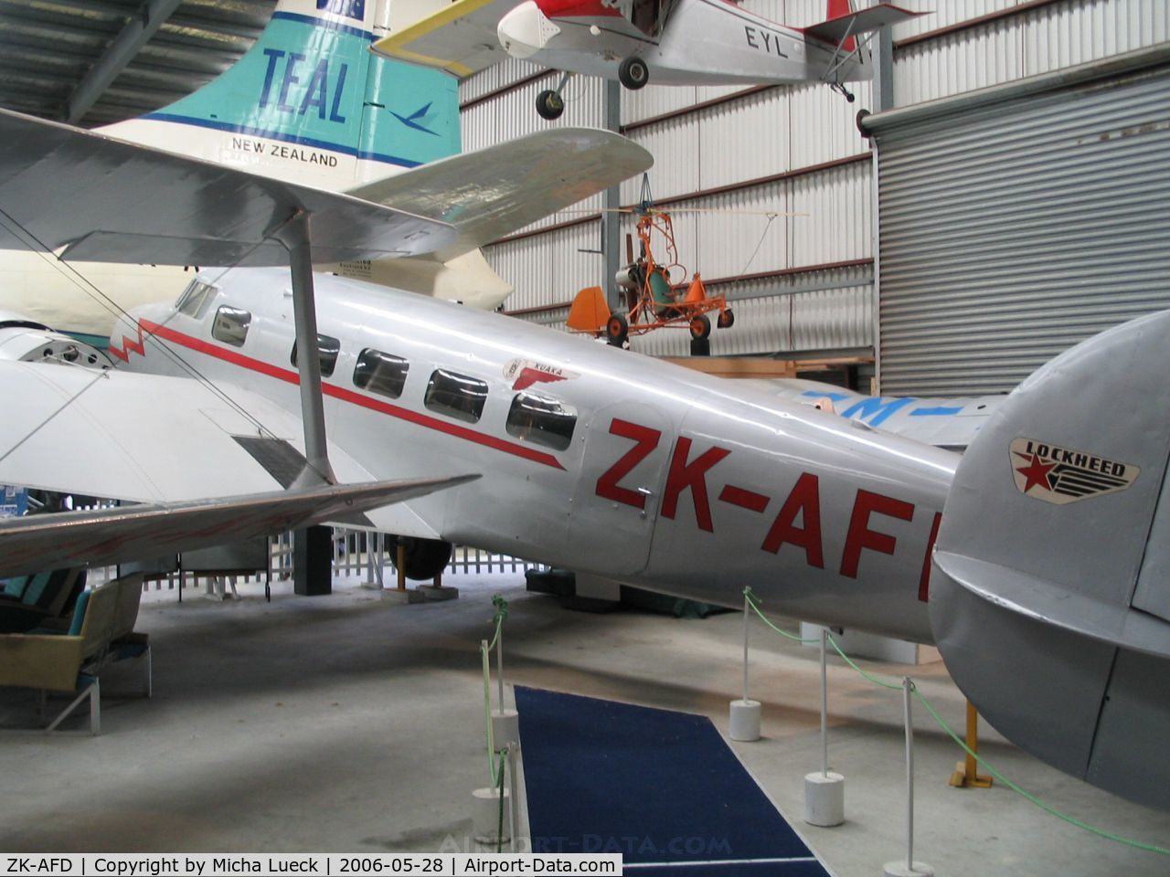 ZK-AFD, 1937 Lockheed 10A Electra C/N 1095, Lockheed Electra 10A (1937), preserved at the Museum of Transport and Technology (MOTAT) in Auckland, New Zealand