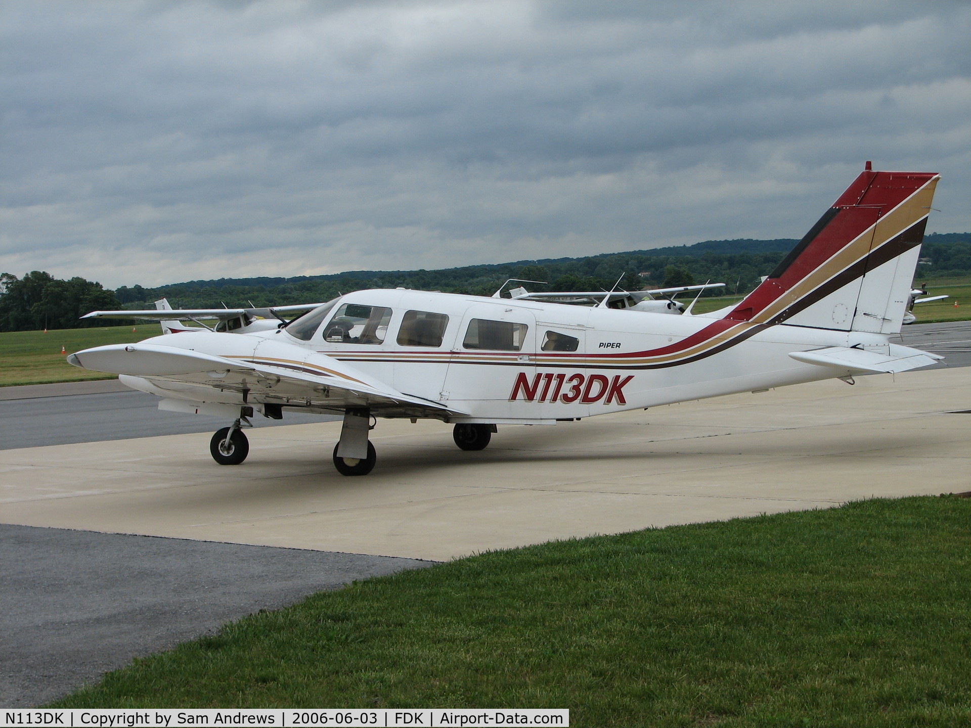 N113DK, 1978 Piper PA-34-200T C/N 34-7870151, This Seneca had a choice parking spot at AOPA Fly-in 2006