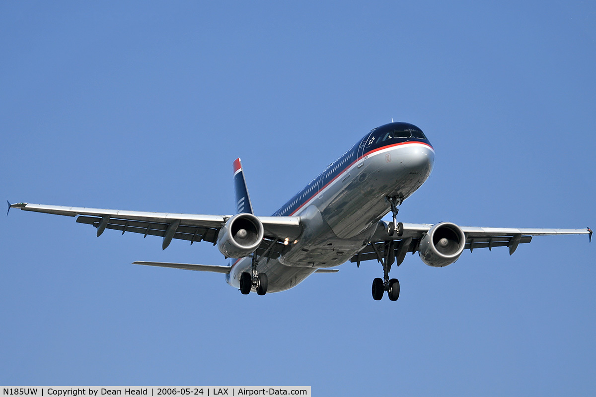 N185UW, 2002 Airbus A321-211 C/N 1666, US Airways N185UW on final approach to RWY 24R.