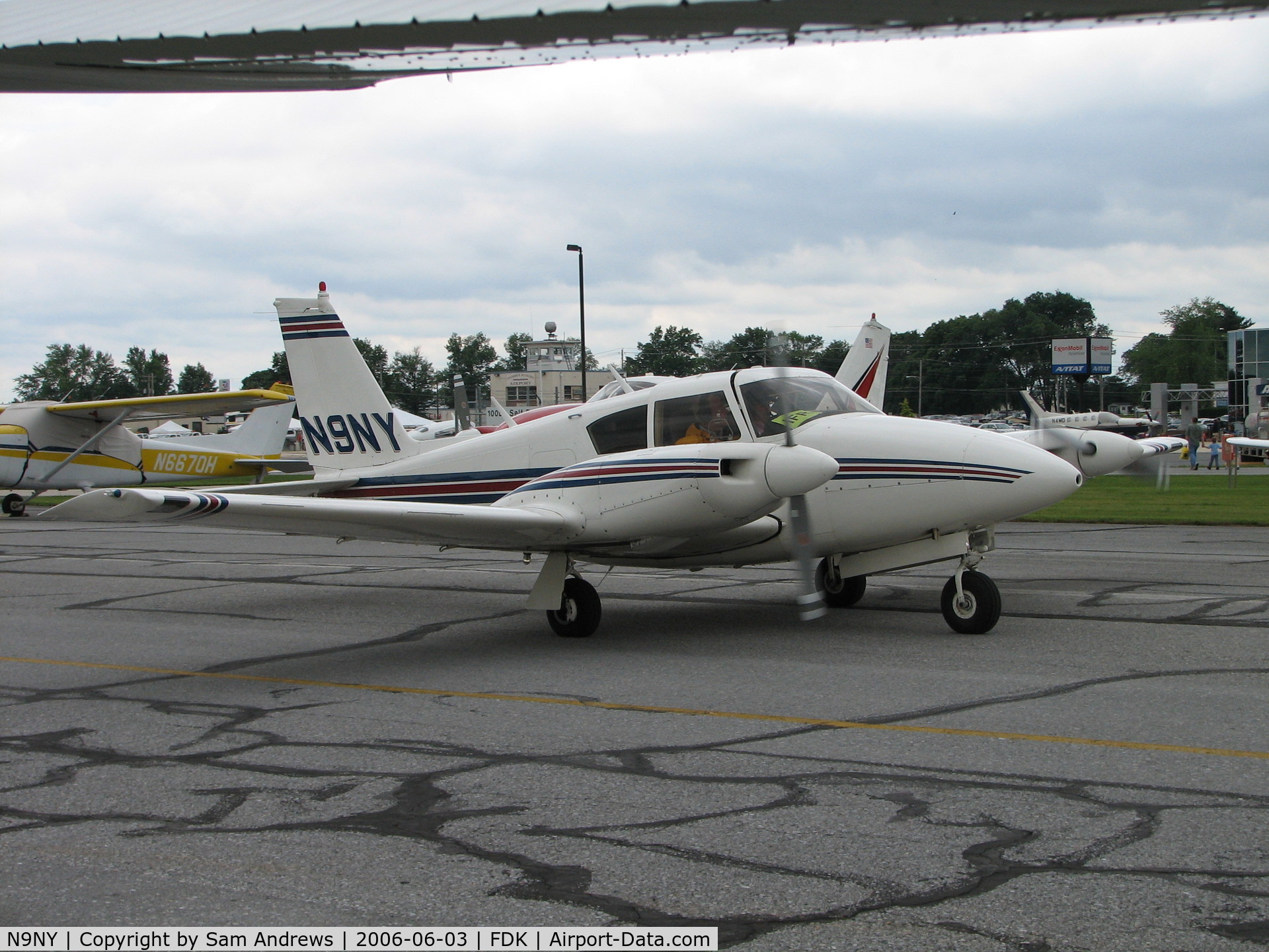 N9NY, 1965 Piper PA-30 Twin Comanche C/N 30-739, Taxiing for their departure back to South Jersey Regional Airport (Mount Holly, NJ) [KVAY/VAY] from the 2006 AOPA Fly-in.